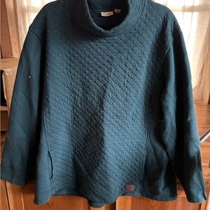 Quilted Teal Pullover Sweater